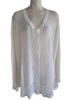 Millau NWT Sweater Open Weave Oversized Slouchy Silhouette Style Cream Color S